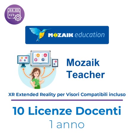Mozaik TEACHER – Kit 10 Licenze Utente/Docente - Abbonamento 1 Anno – Multipiattaforma –...