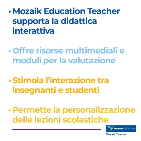 Mozaik TEACHER – Kit 10 Licenze Utente/Docente - Abbonamento 1 Anno – Multipiattaforma –...