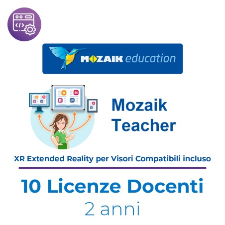 Mozaik TEACHER – Kit 10 Licenze Utente/Docente - Abbonamento 2 Anni – Multipiattaforma –...