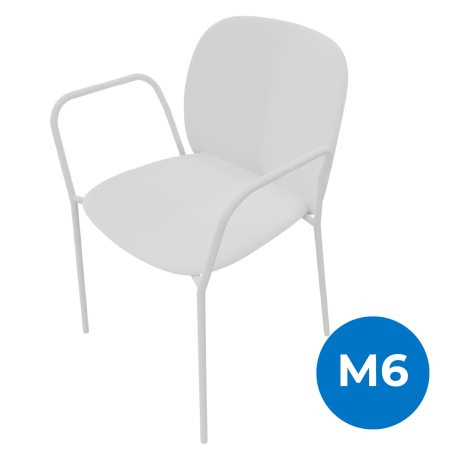 Sedia con Braccioli Mentha Green in Tecnopolimero Rigenerato - Altezza Seduta 45 cm - Colore...