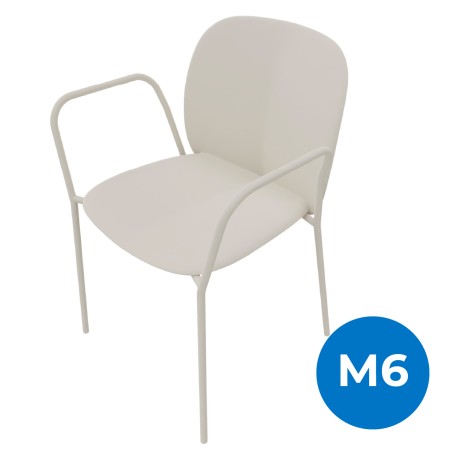 Sedia con Braccioli Mentha Green in Tecnopolimero Rigenerato - Altezza Seduta 45 cm - Colore...