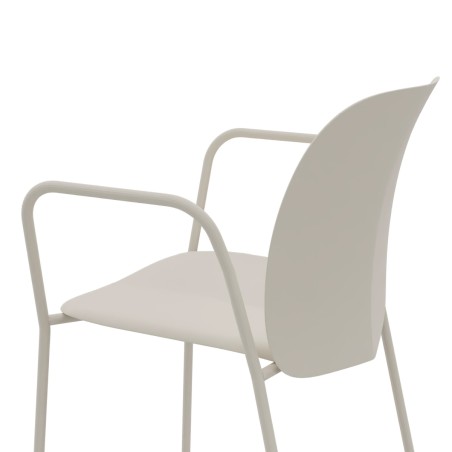 Sedia con Braccioli Mentha Green in Tecnopolimero Rigenerato - Altezza Seduta 45 cm - Colore...