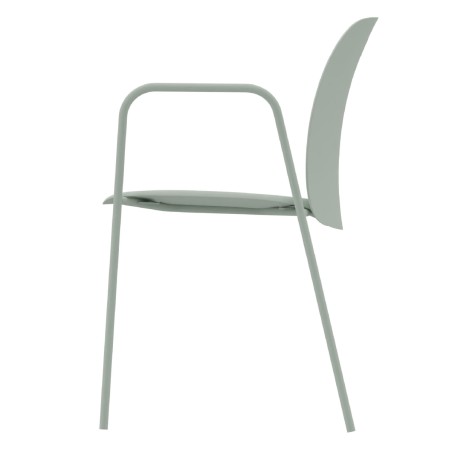 Sedia con Braccioli Mentha Green in Tecnopolimero Rigenerato - Altezza Seduta 45 cm - Colore...