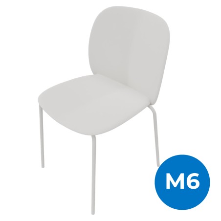 Sedia Mentha Green in Tecnopolimero Rigenerato - Altezza Seduta 45 cm - Colore Scocca Bianco...