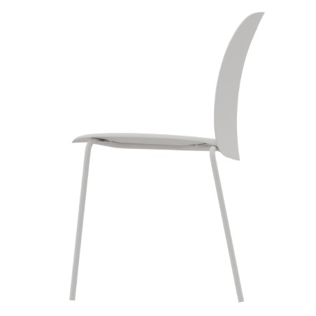 Sedia Mentha Green in Tecnopolimero Rigenerato - Altezza Seduta 45 cm - Colore Scocca Bianco...