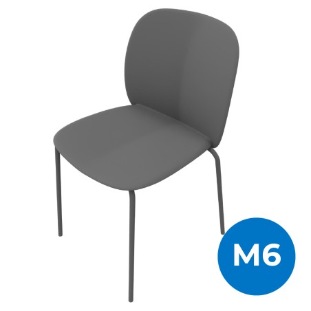 Sedia Mentha Green in Tecnopolimero Rigenerato - Altezza Seduta 45 cm - Colore Scocca Grigio...