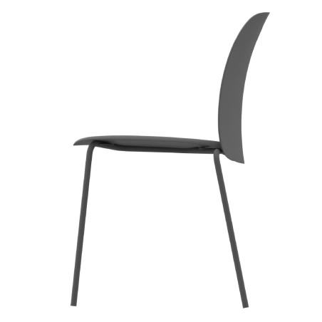 Sedia Mentha Green in Tecnopolimero Rigenerato - Altezza Seduta 45 cm - Colore Scocca Grigio...