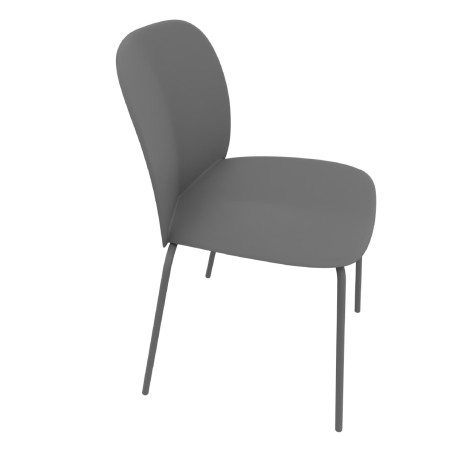 Sedia Mentha Green in Tecnopolimero Rigenerato - Altezza Seduta 45 cm - Colore Scocca Grigio...