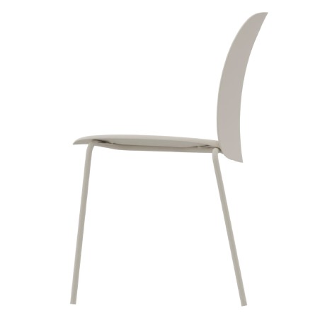 Sedia Mentha Green in Tecnopolimero Rigenerato - Altezza Seduta 45 cm - Colore Scocca Grigio...