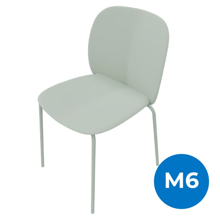 Sedia Mentha Green in Tecnopolimero Rigenerato - Altezza Seduta 45 cm - Colore Scocca Verde...