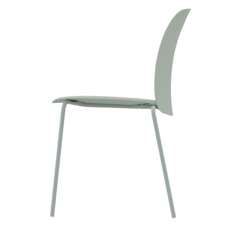 Sedia Mentha Green in Tecnopolimero Rigenerato - Altezza Seduta 45 cm - Colore Scocca Verde...