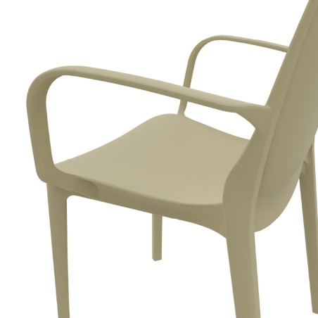 Sedia Ginevra con Braccioli in Tecnopolimero - Altezza Seduta 47 cm - Colore Scocca Tortora