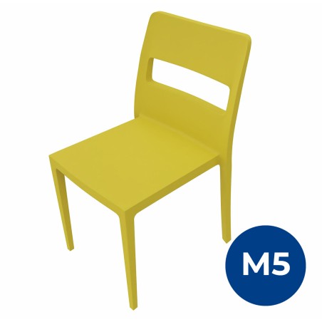 Sedia Sai in Tecnopolimero - Altezza Seduta 42 cm - Colore Scocca Giallo