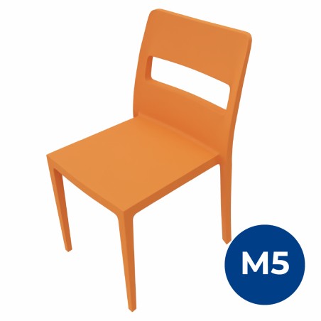 Sedia Sai in Tecnopolimero - Altezza Seduta 42 cm - Colore Scocca Arancione
