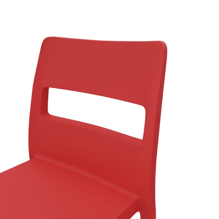 Sedia Sai in Tecnopolimero - Altezza Seduta 42 cm - Colore Scocca Rosso