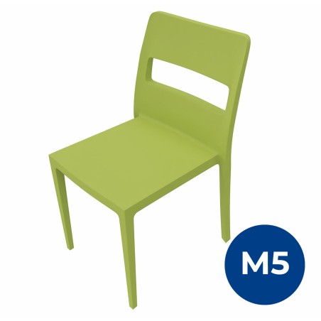 Sedia Sai in Tecnopolimero - Altezza Seduta 42 cm - Colore Scocca Verde Pistacchio