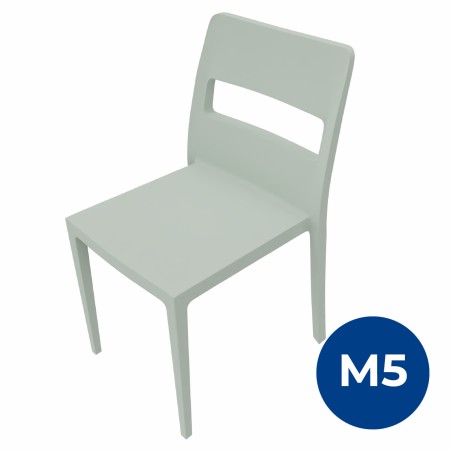 Sedia Sai in Tecnopolimero - Altezza Seduta 42 cm - Colore Scocca Verde Salvia