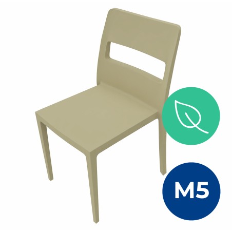 Sedia Sai Go Green  - Altezza Seduta 42 cm - Colore Scocca Tortora