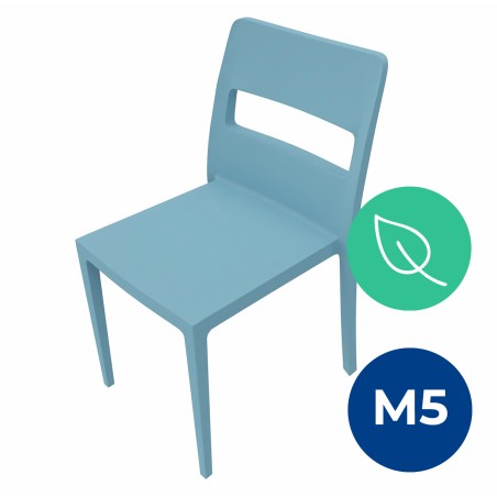 Sedia Sai Go Green  - Altezza Seduta 42 cm - Colore Scocca Azzurro