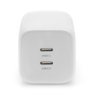 Adattatore di Ricarica con 2 Porte USB C - 65 W - per Smartphone e Tablet - Bianco