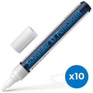 Scatola da 10 Marcatori Gesso Liquido a Base d'Acqua - Spessore Punta 2/3 mm - Colore Bianco