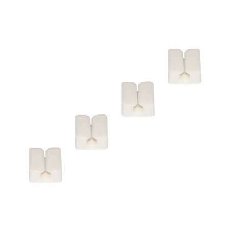 Kit 4 Pezzi Singoli - Supporti per Gestione Cavi - Bianco - Altezza 1 cm