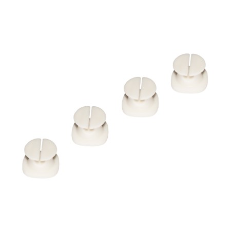 Kit 4 Pezzi Singoli - Supporti per Gestione Cavi - Bianco - Altezza 1.3 cm