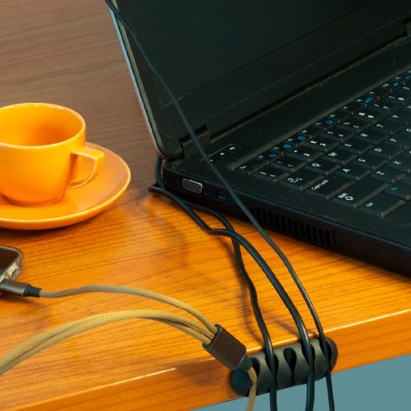 Kit da 16 Pezzi - Supporti per Gestione Cavi - Nero