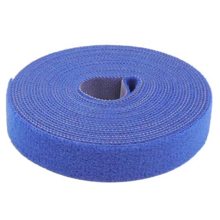 Matassa per Cavi - Nastro Velcro - Larghezza 16 mm - Lunghezza 4 m - Blu