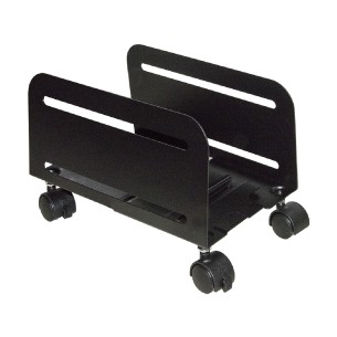 Carrellino con Ruote - per Pc - Regolabile da 11.9 a 20.9 cm - in Metallo - Nero