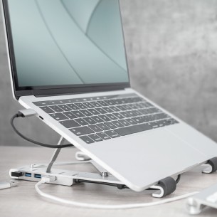 Supporto Notebook - Regolabile - con Hub - Usb 3.0 e Usb C - 5 Porte 2