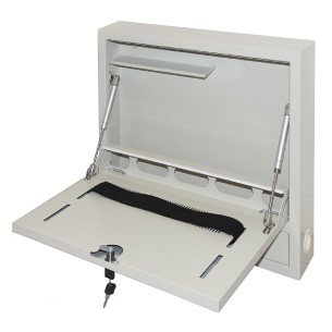 Armadio a Muro - per Laptop - con Chiusura a Chiave - con Pistoni - Grigio 2