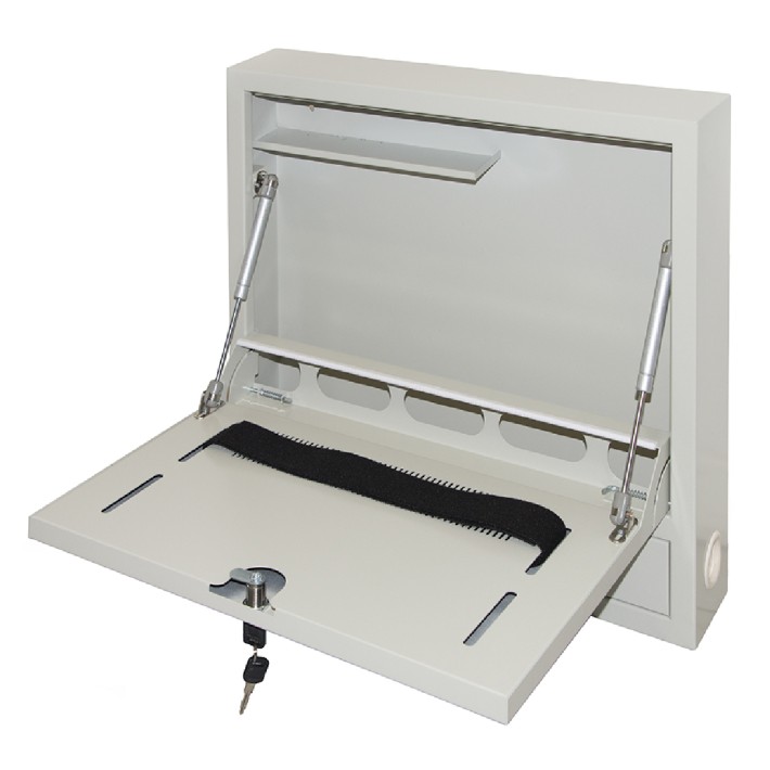 Armadio a Muro - per Laptop - con Chiusura a Chiave - con Pistoni - Grigio