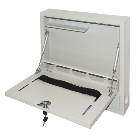 Armadio a Muro - per Laptop - con Chiusura a Chiave - con Pistoni - Grigio