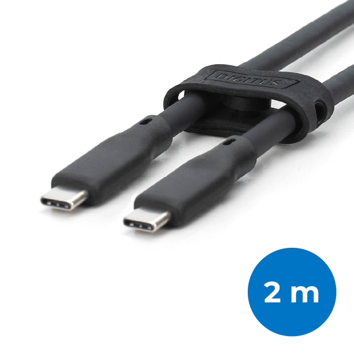 Cavo Guaina Silicone Usb 3.2 Gen1 - Usb C/Usb C - 2 m - 10G - 4K - 100 w - Nero