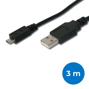 Cavo di Connessione Micro Usb 2.0 B - 3 m - Schermato