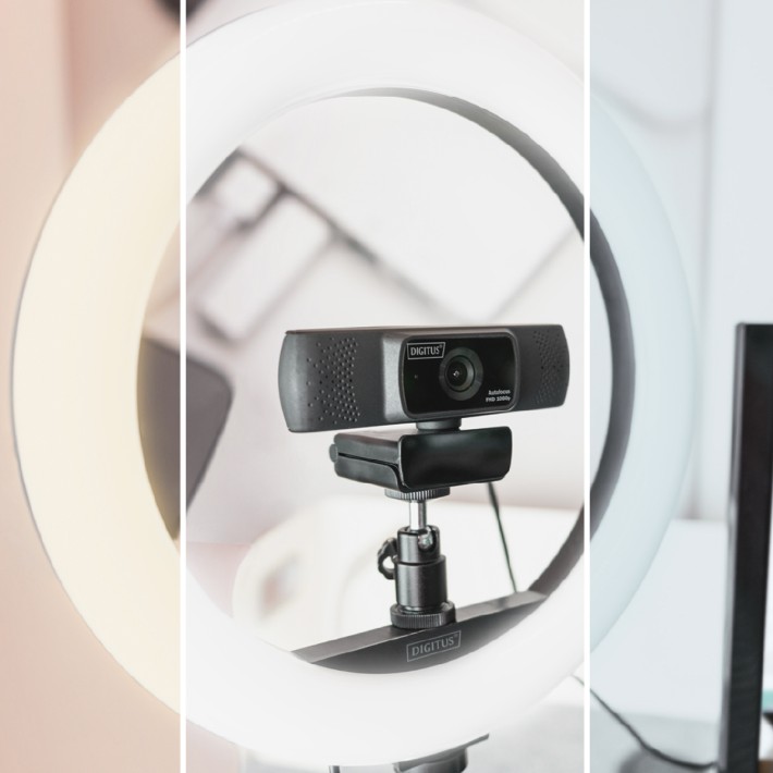 Luce LED ad Anello 33 cm - 1600 Lumen - con Supporto da Tavolo