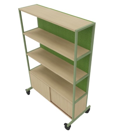 Libreria Worklab - Dimensioni 120 x 59 x 179 cm - Colore Struttura Verde - Colore Ripiano...