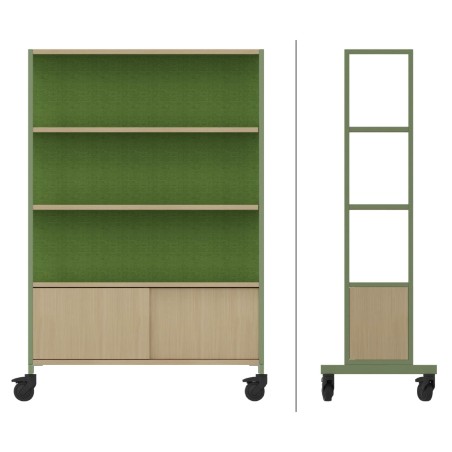 Libreria Worklab - Dimensioni 120 x 59 x 179 cm - Colore Struttura Verde - Colore Ripiano...