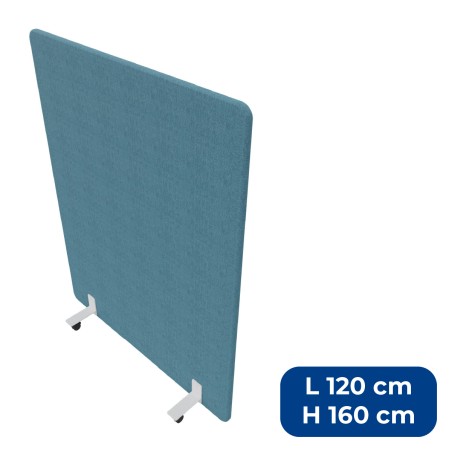 Pannello Fonoassorbente con Ruote - Larghezza 120 cm - Altezza 160 cm - Colore Blu