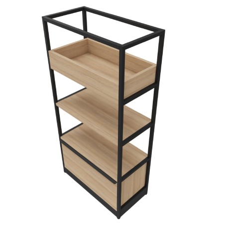 Libreria Combus Modello 3 - Dimensioni 80 x 40 x 163,5 cm - Colore Struttura Nero - Colore...