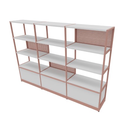 Libreria Combus Modello 2 in Melaminico - Dimensioni 240 x 40 x 163,5 cm - Colore Struttura...