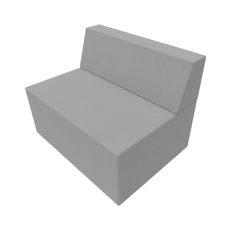 C2100244V01 Pouf Jazz in Tessuto Era con Schienale e Base Rettangolare - Dimensioni 80 x 60...