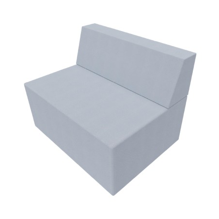 C2100244V03 Pouf Jazz in Tessuto Era con Schienale e Base Rettangolare - Dimensioni 80 x 60...