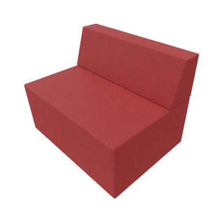 Pouf Jazz in Tessuto Era con Schienale e Base Rettangolare - Dimensioni 80 x 60 x 65 cm -...