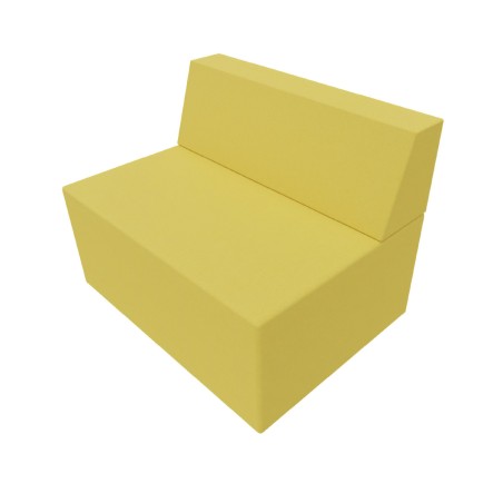 Pouf Jazz in Tessuto Era con Schienale e Base Rettangolare - Dimensioni 80 x 60 x 65 cm -...