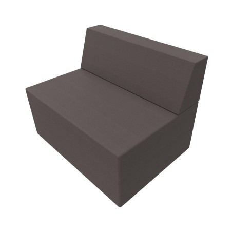 Pouf Jazz in Tessuto Era con Schienale e Base Rettangolare - Dimensioni 80 x 60 x 65 cm -...