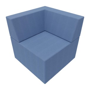 C2100246V02  Pouf Jazz in Tessuto Era Angolare - Dimensioni 60 x 60 x 65 cm - Colore Blu...