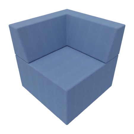 C2100246V02  Pouf Jazz in Tessuto Era Angolare - Dimensioni 60 x 60 x 65 cm - Colore Blu...