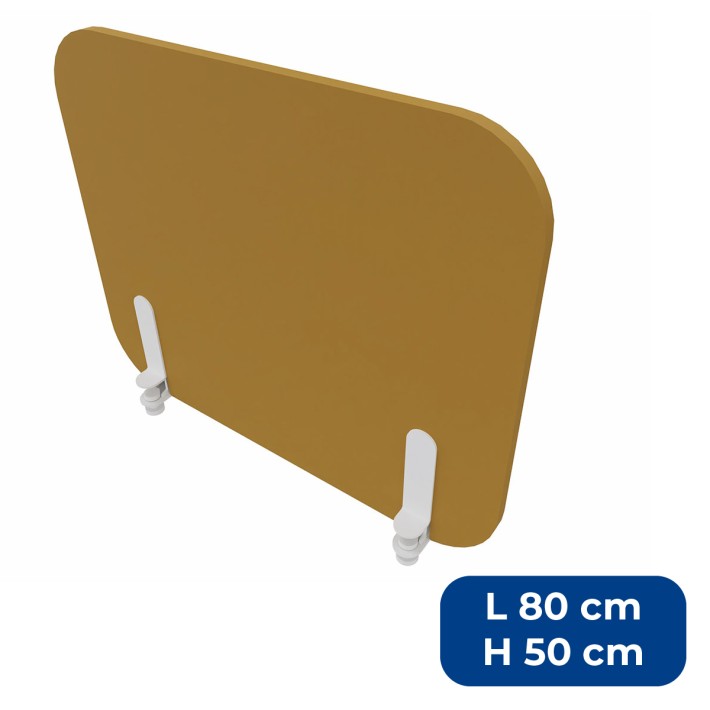 Pannello Fonoassorbente da Scrivania - Larghezza 80 cm - Altezza 50 cm - Colore Giallo